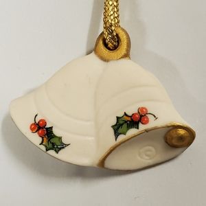 Vintage Bell Ornament with Holly